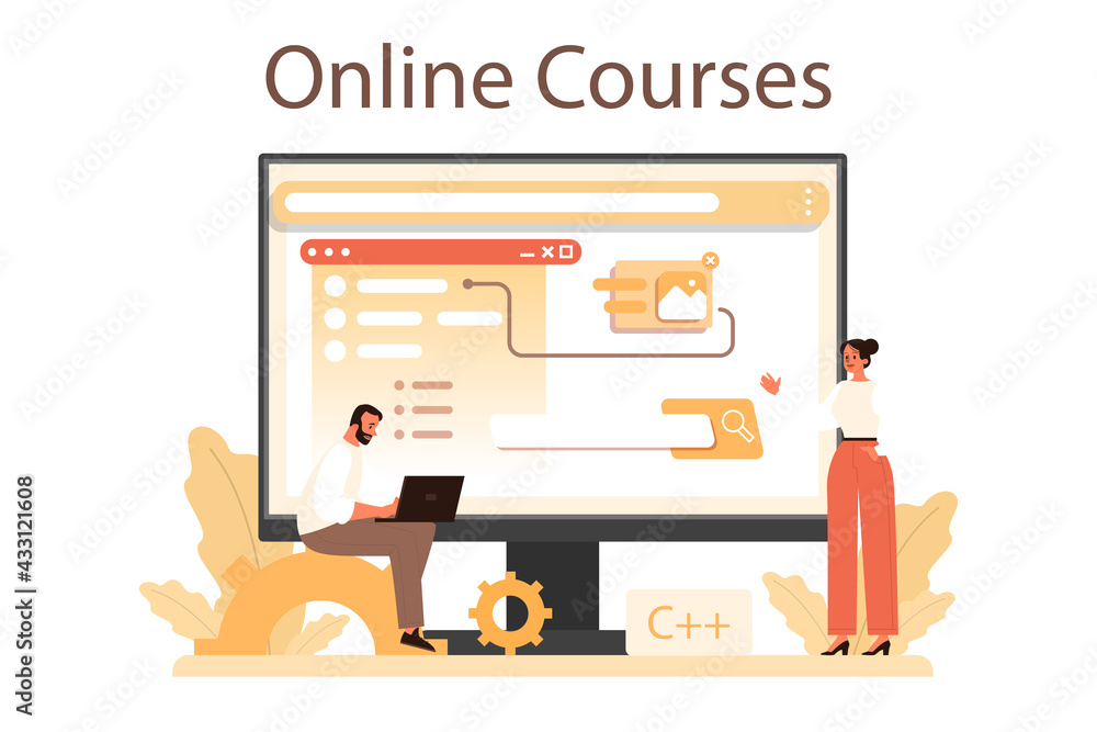 Aufkleber website development online service or platform. support and development