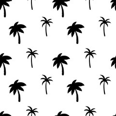Naklejka premium Seamless pattern with palm trees.