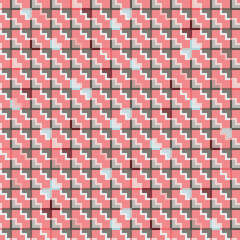 Abstract seamless vector pattern for fashion, interior design and wallpaper. Modern playful geometric texture with tiled polygons in grey, pink, blue and off-white.