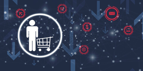 2D Digital Abstract Business Networking background