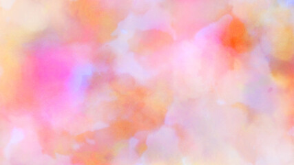 ピンク、紫の淡い手描き水彩背景素材