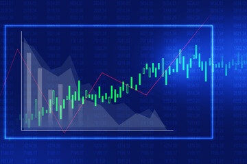 2d rendering Stock market online business concept. business Graph 
