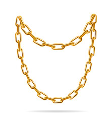 Realistic Detailed 3d Gold Chain Set. Vector - 433123604