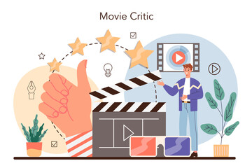 Professional critic concept. Journalist making review and ranking food