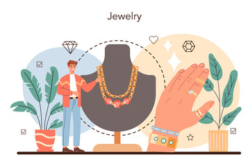 Jeweler concept. Goldsmith examining and faceting diamond