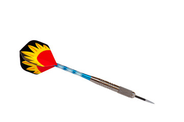 Single dart multicolored arrows isolated on white background 