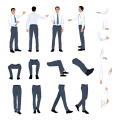 Businessman character builder template for video and animation
