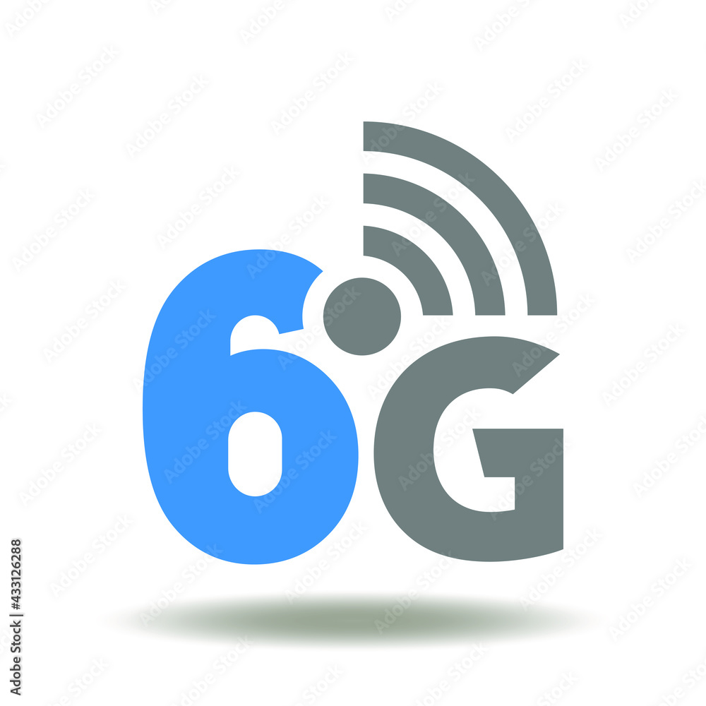 Poster 6g wireless communication technology vector illustration. 6 generation internet network connection l