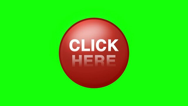 Click Here Button Click Animation on Black Background and Green Screen
