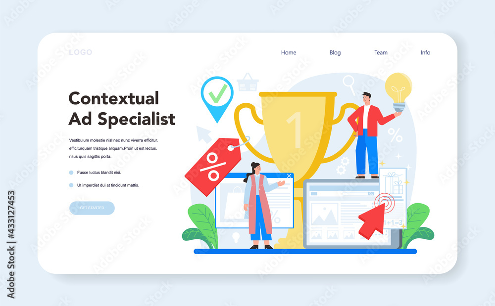 Poster contextual advertsing and targeting web banner or landing page