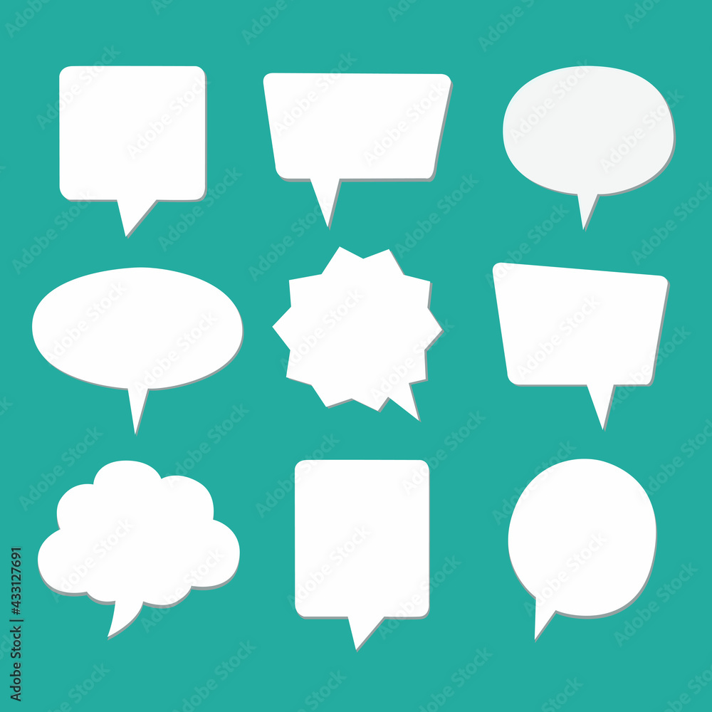 Poster speech bubbles set of distorted circle and blank shapes