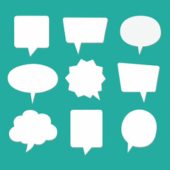 Speech Bubbles Set of Distorted Circle and Blank shapes