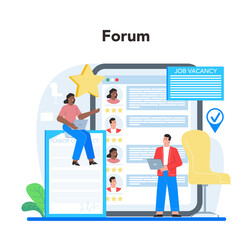 Human resources specialist online service or platform. Idea of recruitment