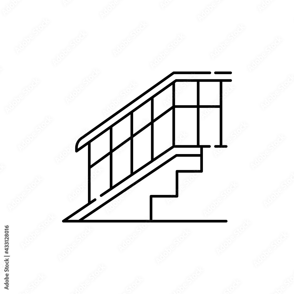 Poster wheelchair ramp color line icon. disability. isolated vector element.