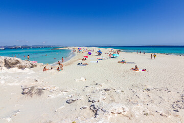 Fototapeta na wymiar Ses Illetes beach in Formentera (Spain)