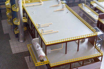 The layout of the production workshop for the processing of petroleum products.