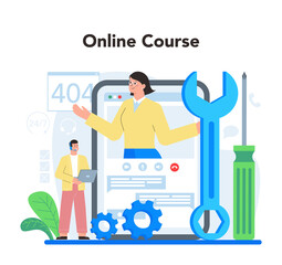 Technical support online service or platform. Idea of customer service