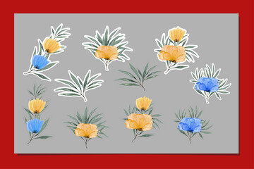 Watercolor Floral Transparent Sticker