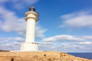 Lighthouse in cape Barbaria in Formentera (Spain)