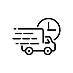 Fast delivery truck icon, vector.