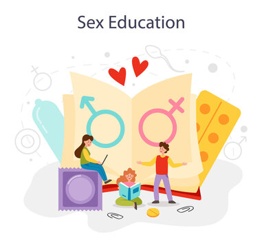 Sexual education concept. Sexual health lesson for young people.