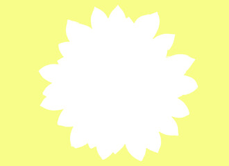 The drawing is white on a yellow background.