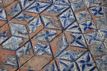Fototapeta na wymiar mosaic mosaics bricks wall floor texture surface backdrop