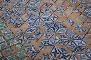 Fototapeta na wymiar mosaic mosaics bricks wall floor texture surface backdrop