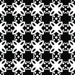 Geometric vector pattern with Black and white colors. Seamless abstract ornament for wallpapers and backgrounds.