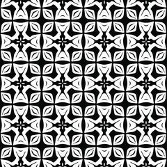 Geometric vector pattern with Black and white colors. Seamless abstract ornament for wallpapers and backgrounds.