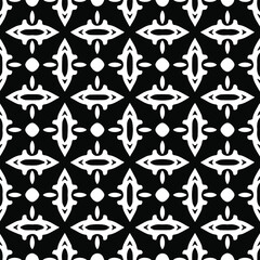 Naklejka na ściany i meble Geometric vector pattern with Black and white colors. Seamless abstract ornament for wallpapers and backgrounds.