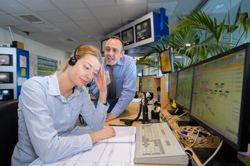 office employees having argument at workplace
