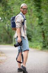 a nature photographer taking photos