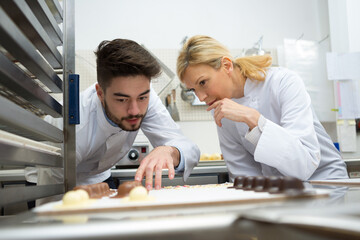 portrait of chocolate factory workers