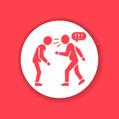 Verbal bullying red glyph icon. Harassment, social abuse and violence. Sign for web page, mobile app, button, logo.