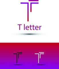 abstract T letter logo design template
