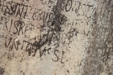 Crédence de cuisine en verre imprimé Vieux mur texturé sale stone type font scripture writing script