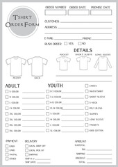 T-shirt Order Form Template