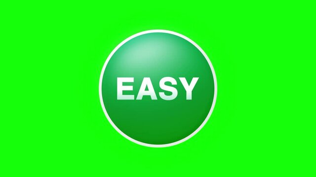 Easy Text Button Click Animation on Black Background and Green Screen