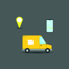Set of icons for business. Courier Delivery of goods from online stores. Vector illustration EPS isolated. 