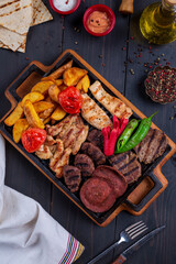 mixed grilled meat and chicken