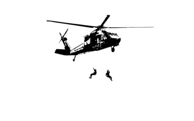 Helicóptero militar vetorizado. 