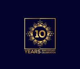 Star Design Shape element, Luxury Gold Color Mixed Design, 10 Year Anniversary, Invitations, Party Events
