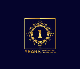 Star Design Shape element, Luxury Gold Color Mixed Design, 1 Year Anniversary, Invitations, Party Events