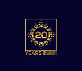 Star Design Shape element, Luxury Gold Color Mixed Design, 20 Year Anniversary, Invitations, Party Events