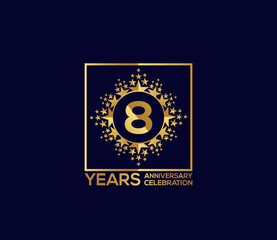 Star Design Shape element, Luxury Gold Color Mixed Design, 8 Year Anniversary, Invitations, Party Events