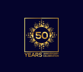 Star Design Shape element, Luxury Gold Color Mixed Design, 50 Year Anniversary, Invitations, Party Events