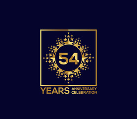 Naklejka premium Star Design Shape element, Luxury Gold Color Mixed Design, 54 Year Anniversary, Invitations, Party Events
