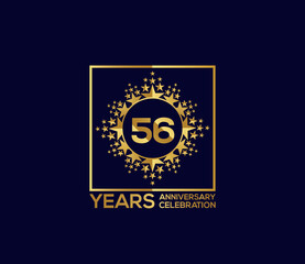 Star Design Shape element, Luxury Gold Color Mixed Design, 56 Year Anniversary, Invitations, Party Events