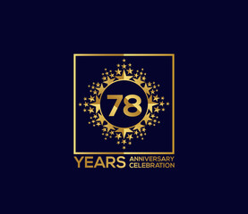 Star Design Shape element, Luxury Gold Color Mixed Design, 78 Year Anniversary, Invitations, Party Events